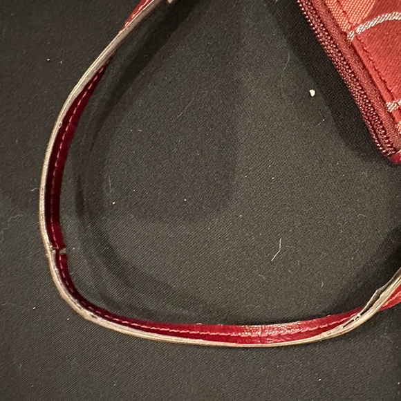 Coach signature Jacquard wine Red Designer Wristlet - Picture 12 of 16